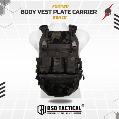 FOX TWO Rompi Tactical Body Vest Gen III Molle Laser Cutting Set Plate Carrier ORIGINAL Foxtwo
