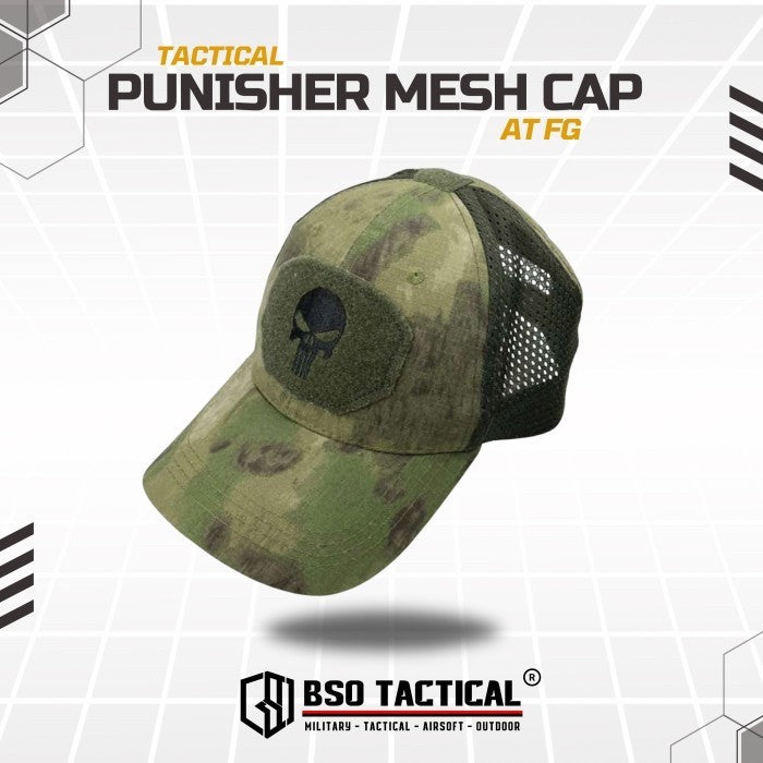 Topi Velkro Punisher Tactical Outdoor Mesh Hat Ripstop Allsize