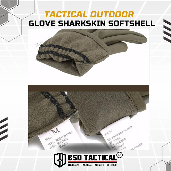 Sarung Tangan Thermal Outdoor Glove Sharkskin Softshell Sport Camo Full Finger Waterproof Windproof Fleece Bahan Nylon Polyester Polar Hangat