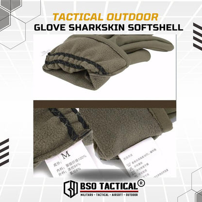 Sarung Tangan Thermal Outdoor Glove Sharkskin Softshell Sport Camo Full Finger Waterproof Windproof Fleece Bahan Nylon Polyester Polar Hangat