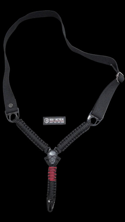 Tali Sandang Rangercord Sling Paracord Skull Custom Handmade 1 Point Metal Multifungsi Outdoor
