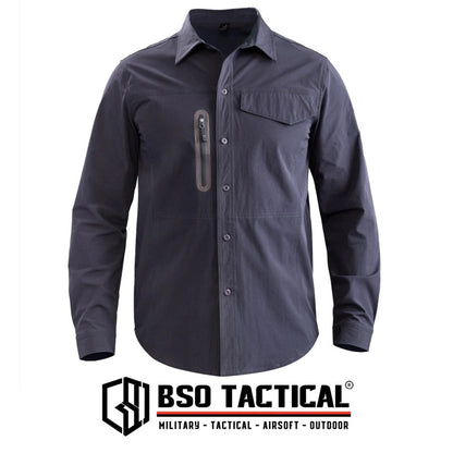 Kemeja Parasut Tactical Quick Dry Combat Long Sleeve Shirt Outdoor Casual Pria