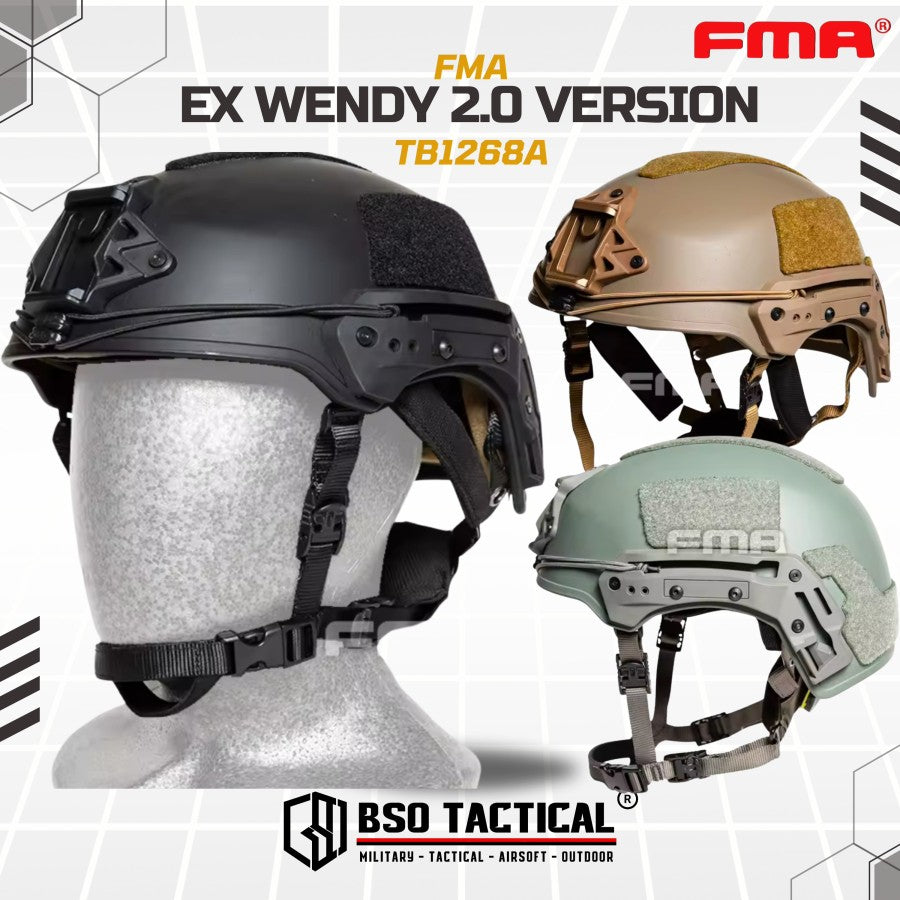 FMA Helmet EX Wendy TWF 2.0 Rail Thick Version Olahraga Outdoor Multifungsi