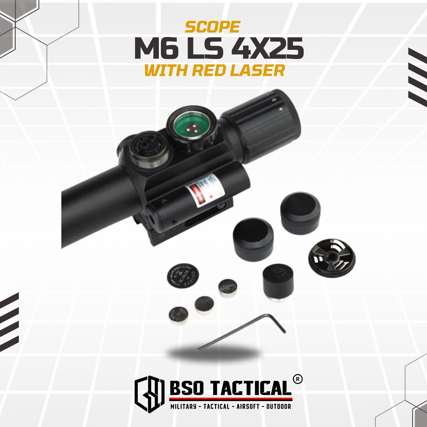 Red Dot Scope Laser M6 LS 4x25 Full Metal Picatinny