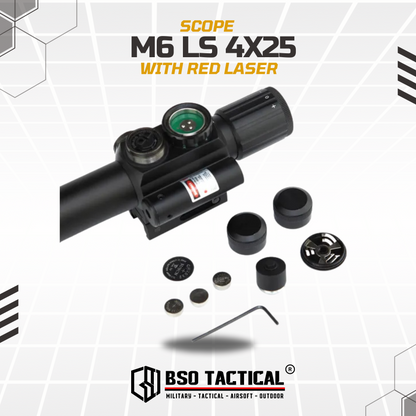 Red Dot Scope Laser M6 LS 4x25 Full Metal Picatinny