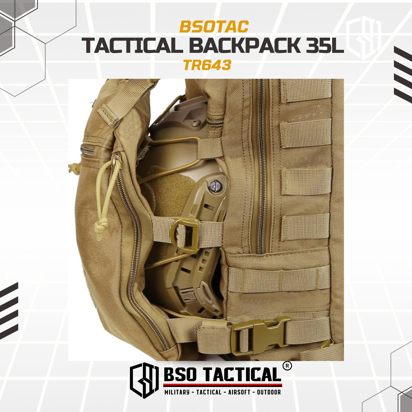 Tas Ransel Multifungsi Molle 35L Outdoor Backpack Bag - TR643