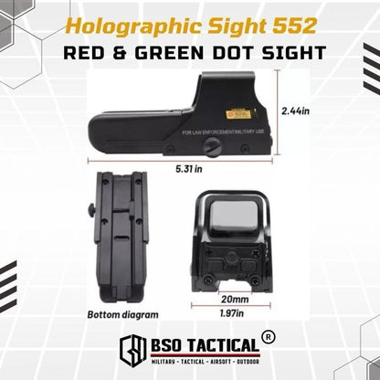 Holosight 552 Style Red Green Dot Scope Sight Full Metal Picatinny