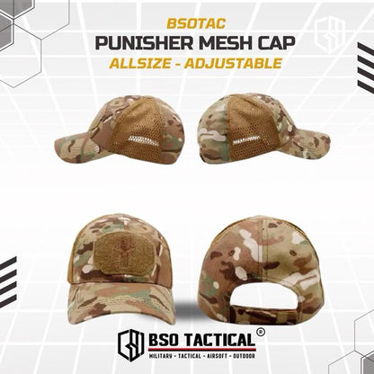 Topi Velkro Punisher Tactical Outdoor Mesh Hat Ripstop Allsize
