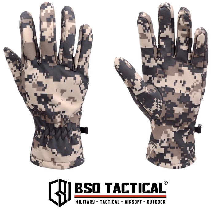 Sarung Tangan Thermal Outdoor Glove Sharkskin Softshell Sport Camo Full Finger Waterproof Windproof Fleece Bahan Nylon Polyester Polar Hangat