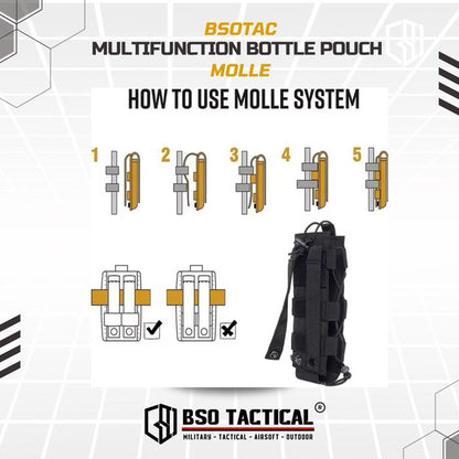 Tactical Water Bottle Pouch Molle Multifungsi Universal HT Pouches Outdoor Hiking Camping