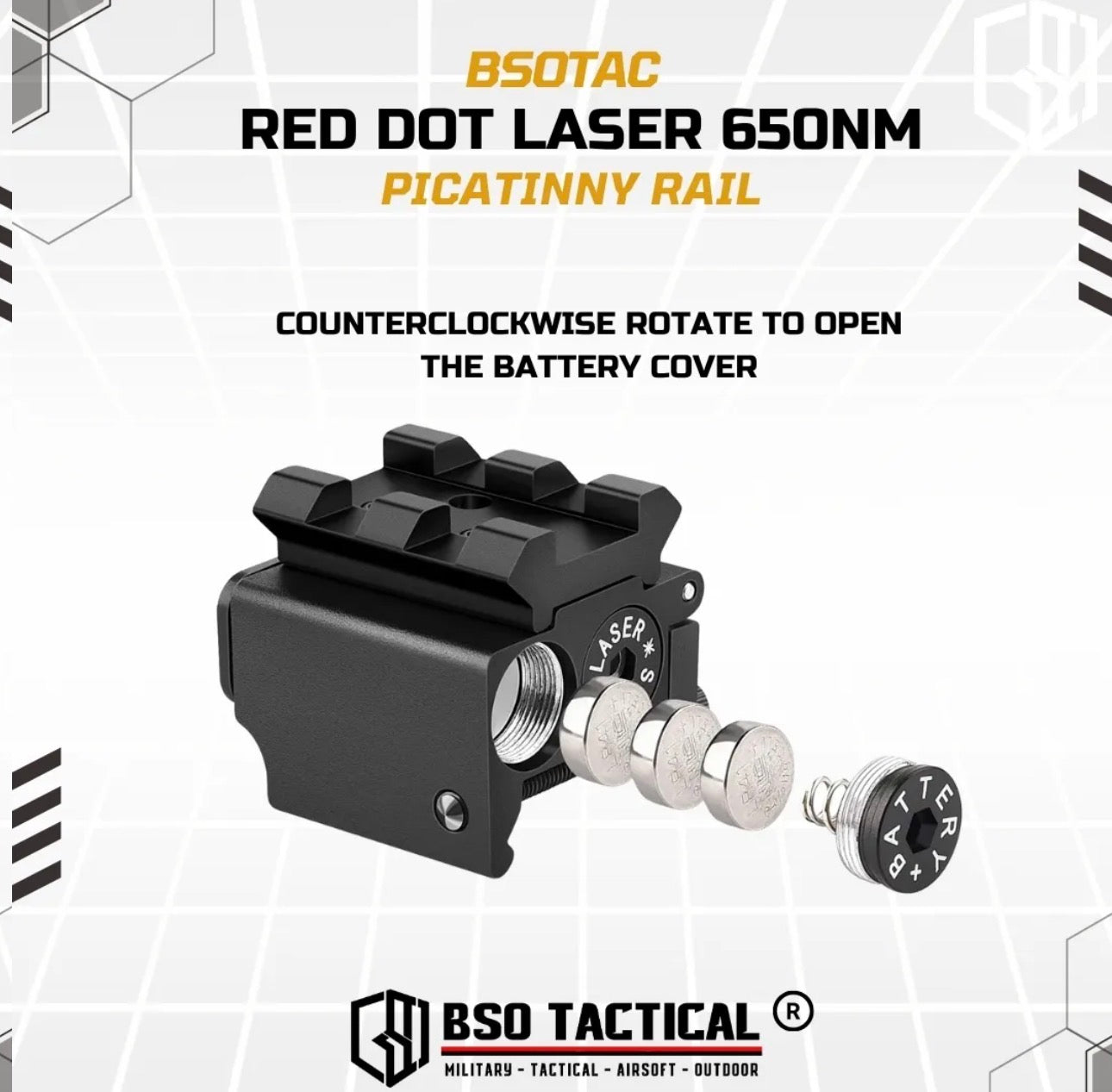 Tactical Laser 650nm Red Laser Sight Picatinny Rail Full Metal