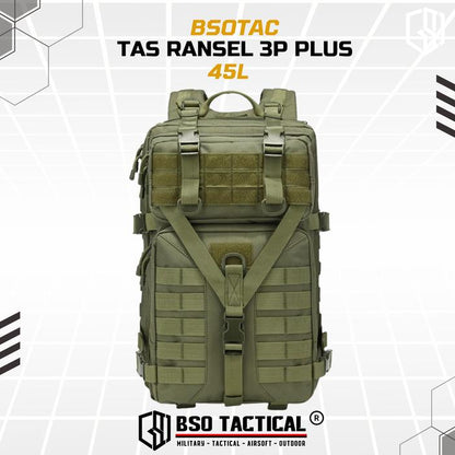 Tas Ransel Tactical 3P Plus Model Outdoor Hiking Backpack EDC Bag Multifungsi Gym Hyrox Fitness Travelling - TR925