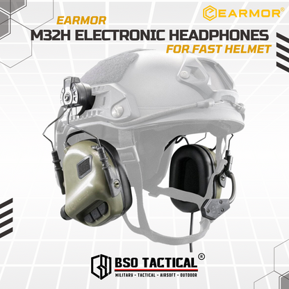 Earmor M32H Helmet-Mounted Tactical Headset ARC Rail