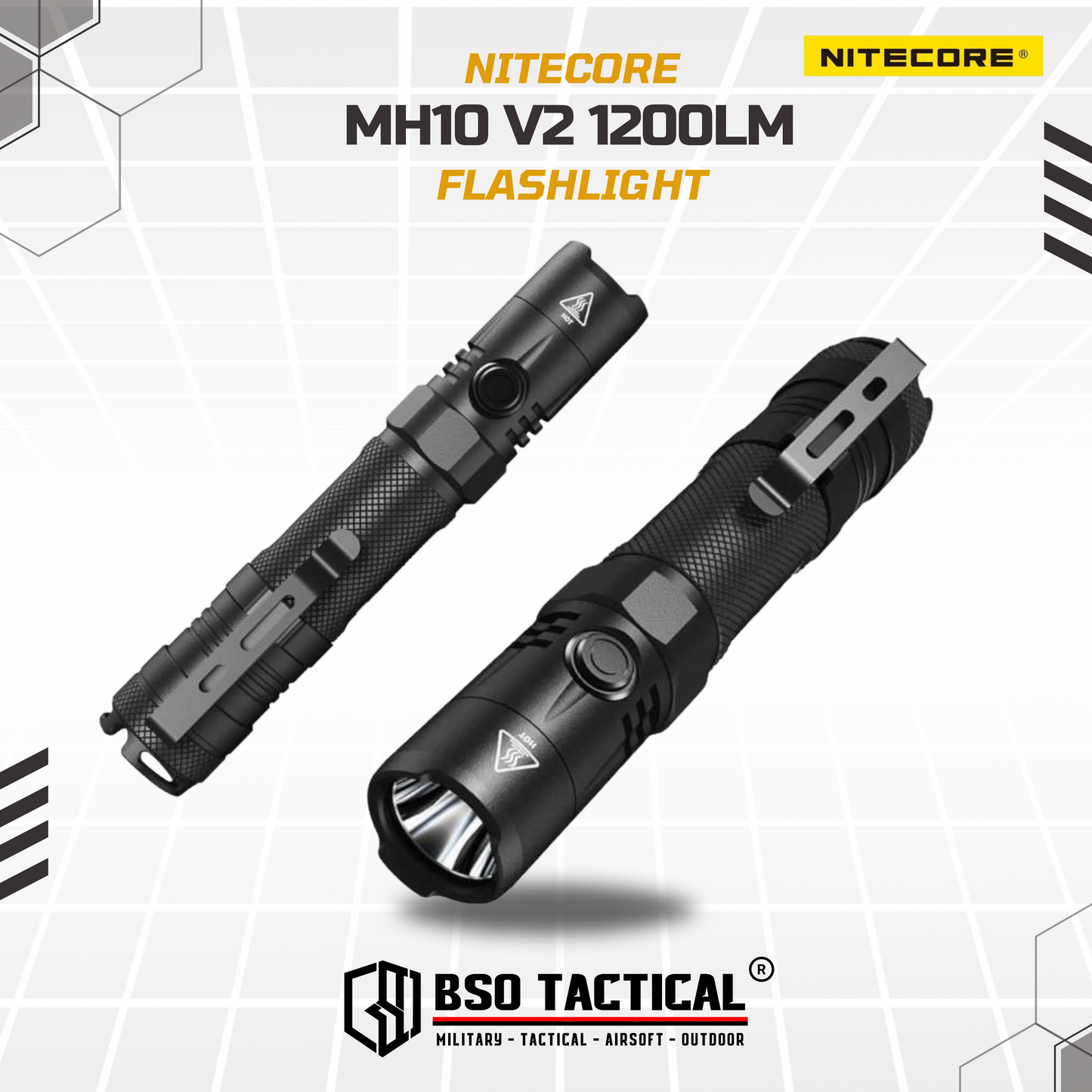 NITECORE MH10 V2 CREE L2 V6 LED 1200LM Tactical Flashlight - ORI