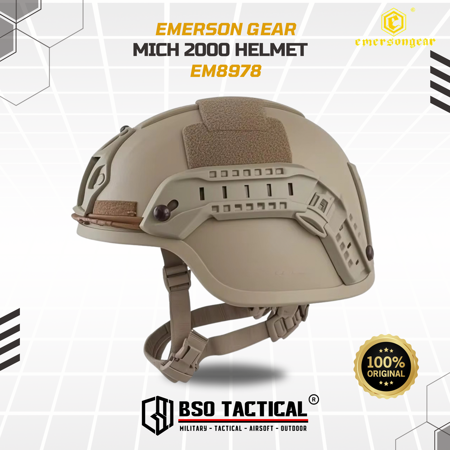 Emerson Gear MICH 2000 Tactical Helmet - EM8978 ORI