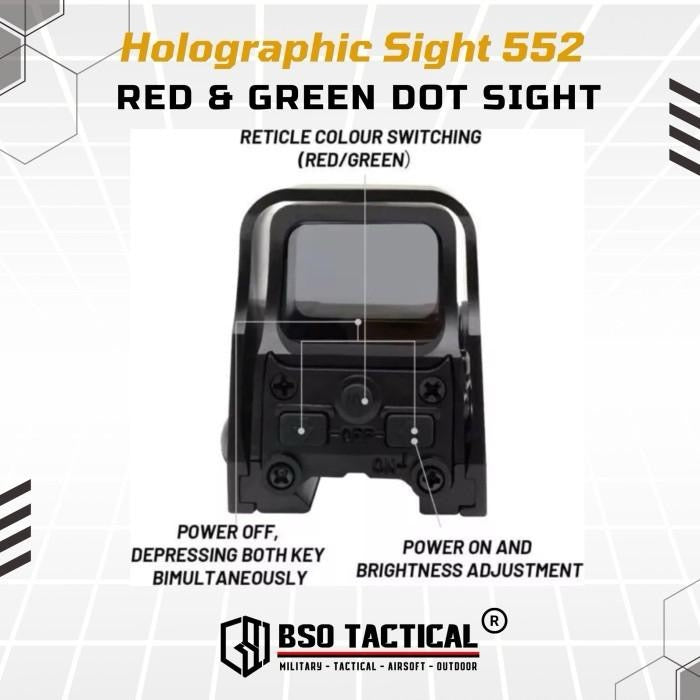 Holosight 552 Style Red Green Dot Scope Sight Full Metal Picatinny