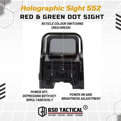 Holosight 552 Style Red Green Dot Scope Sight Full Metal Picatinny