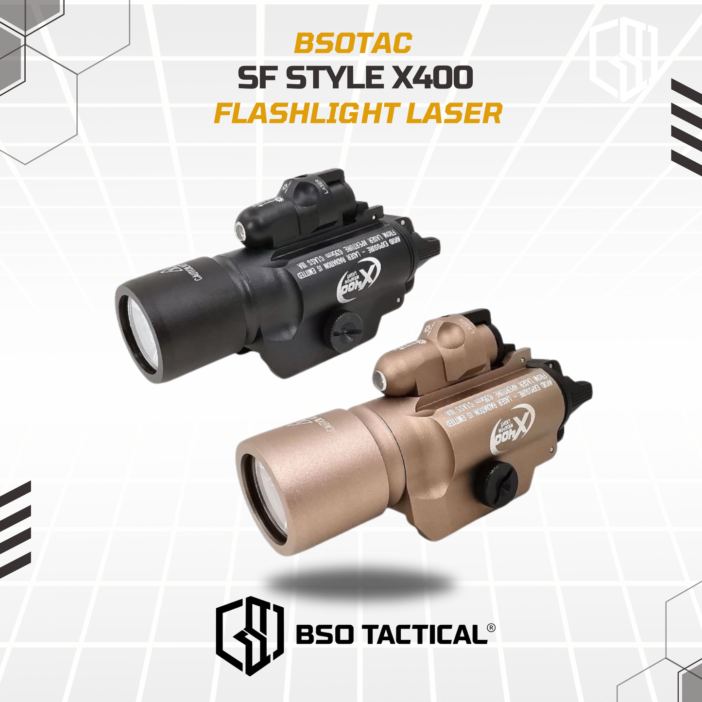 Senter Laser Combo SF Style X400 500 Lumens 20mm Rail Handgun LED Flashlight