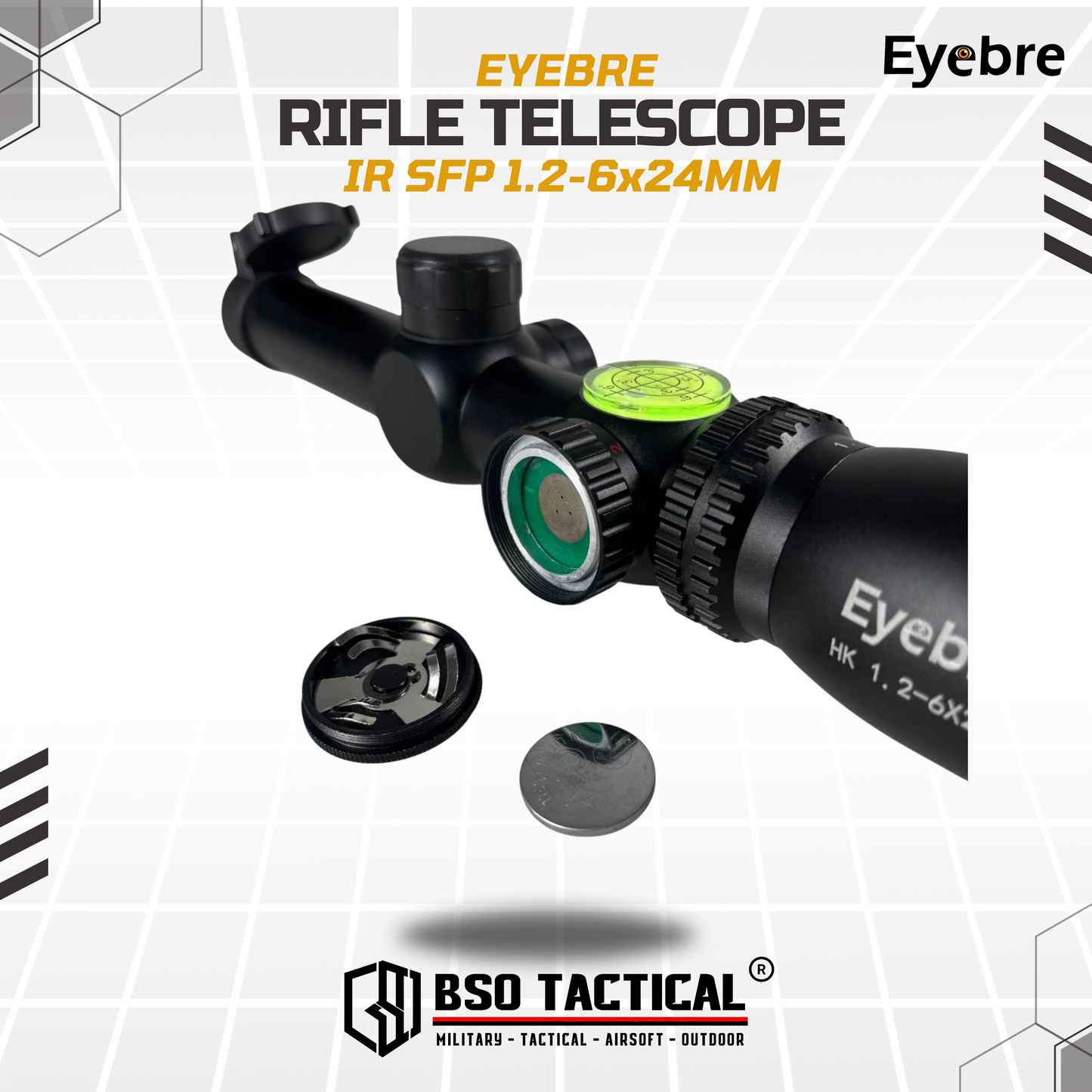 Eyebre Rifle Scope IR SFP 1.2-6x24MM Hunting Telescope