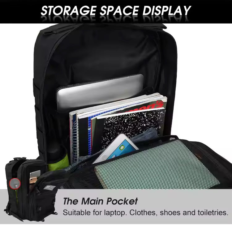 Tas Ransel Olahraga EDC 50L Backpack Outdoor Tactical Daily Bag Molle Multi Storage Gym Hyrox Camping Hiking 914