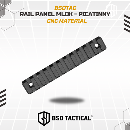 BD Tactical Rail Panel MLOK to Picatinny CNC for Optic Laser Flashlight Accesories - 3/5/7/9/11/13 Slot