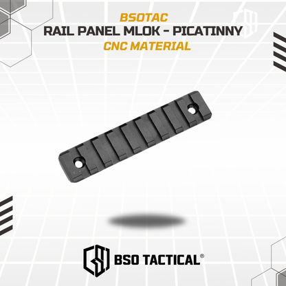 BD Tactical Rail Panel MLOK to Picatinny CNC for Optic Laser Flashlight Accesories - 3/5/7/9/11/13 Slot