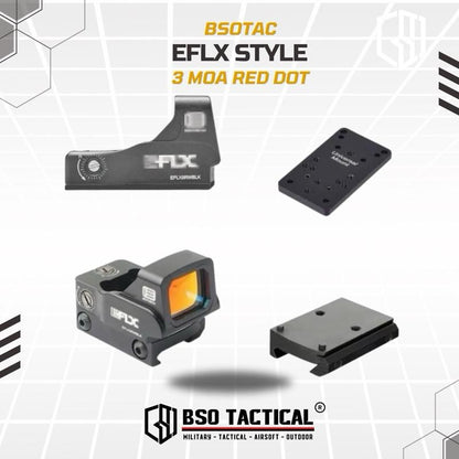 EFLX Mini Style Red Dot Scope Tactical Holosight RMR Mount Base Picatinny CNC