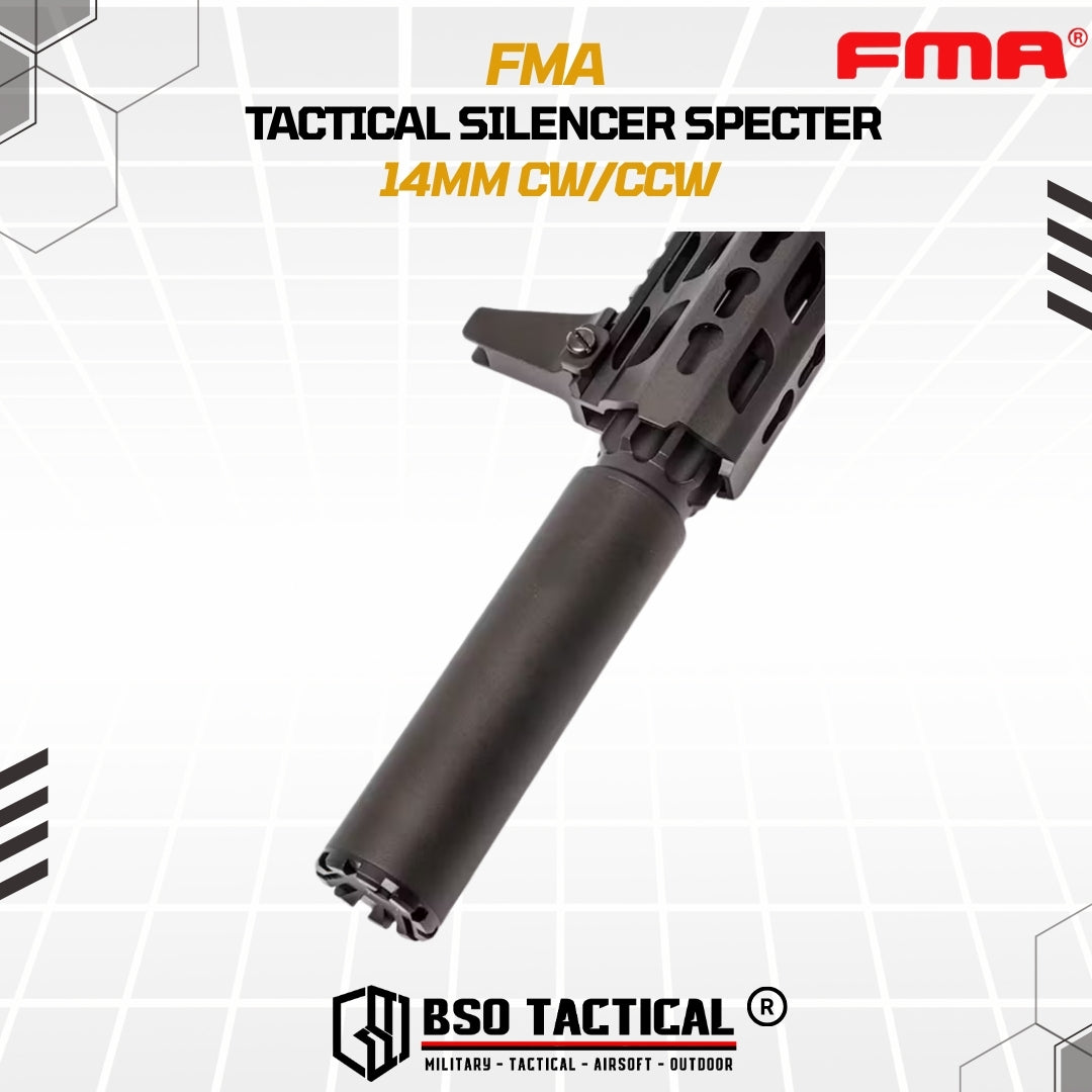 FMA Tactical Airsoft Silencer SPECTER Style 14mm CW CCW Alumunium