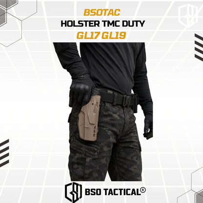 Holster TMC Duty GL17 GL19 Tactical with Belt Drop Adapter Mount Set