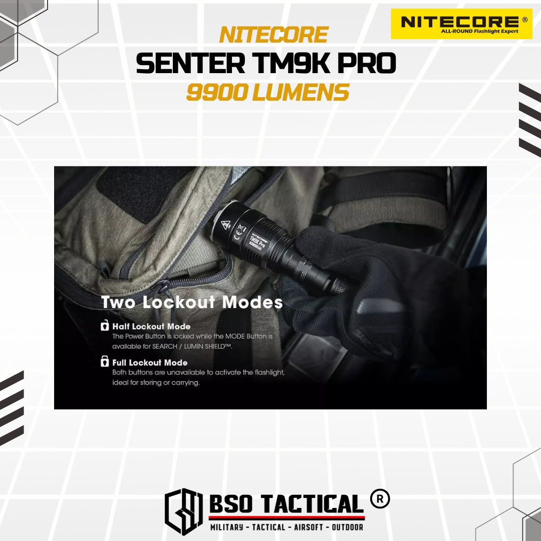 NITECORE Senter LED Tactical Flashlight UHi 40 IP68 9900 Lumens - TM9K PRO