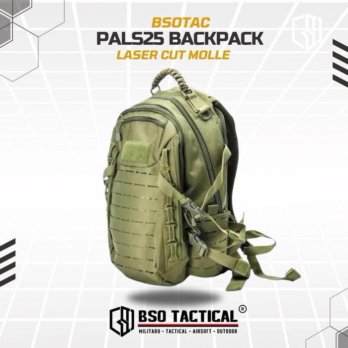 Tas Ransel Molle Backpack PALS 25L EDC Outdoor 600D Polyester 210D Lining 42x12x21cm 1.5kg Hyrox Camping Hiking Bag