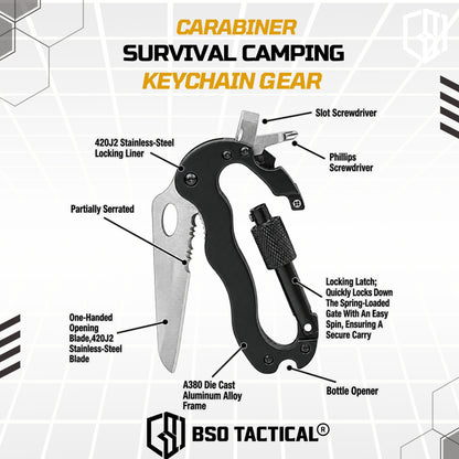Carabiner Pisau Outdoor Camping EDC Keychain Gear