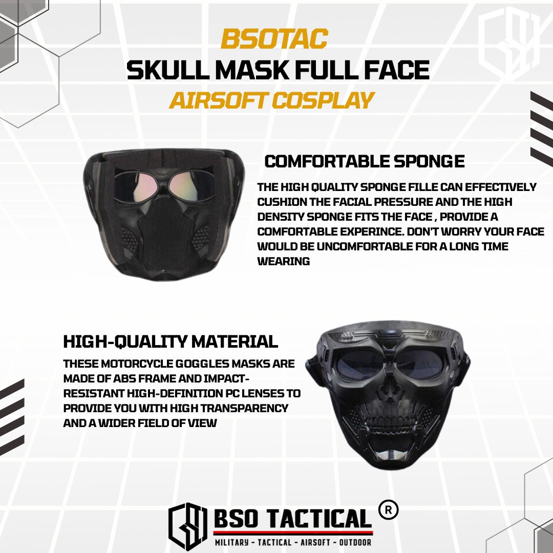 Masker Skull Tactical Outdoor Mask Topeng Full Face Tengkorak Mask for Outdoor Cosplay