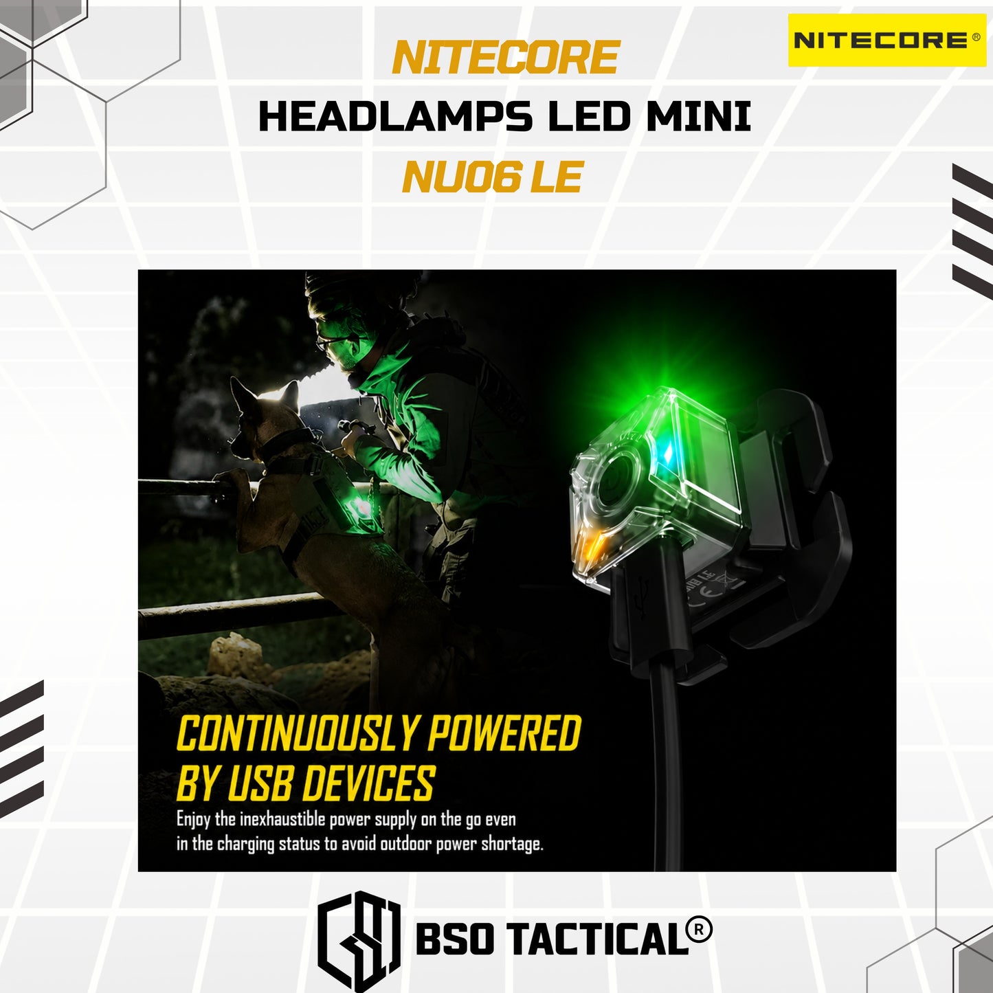 NITECORE Senter LED Mini Headlamp Rechargeable 15 Lumens - NU06 LE