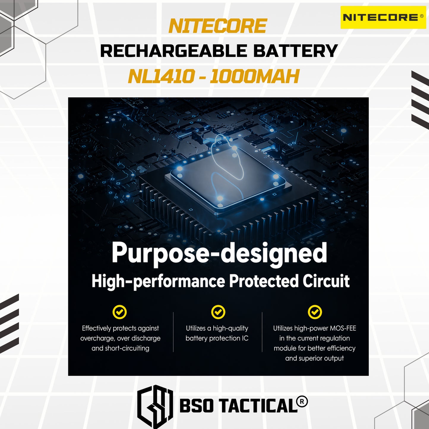 Nitecore Battery 14500 Rechargeable 1000mah Li Ion 3.7V ORIGINAL Batre Baterai