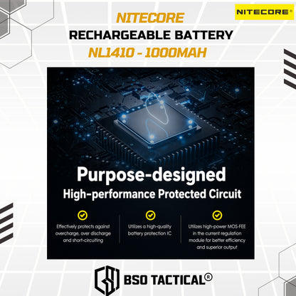 Nitecore Battery 14500 Rechargeable 1000mah Li Ion 3.7V ORIGINAL Batre Baterai