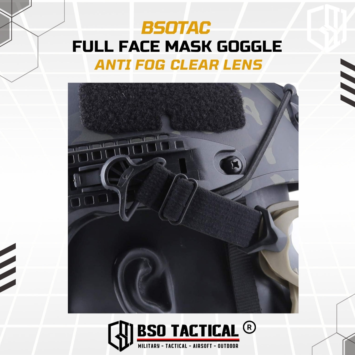 BD Tactical Full Face Mask Goggle Anti Fog Clear Lens - BD6491