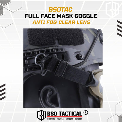BD Tactical Full Face Mask Goggle Anti Fog Clear Lens - BD6491