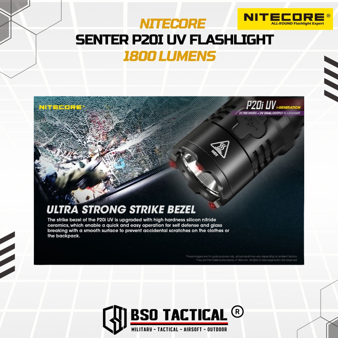NITECORE Senter UV Ultraviolet Flashlight SST-40-W 4xUV LED 1800Lumens - P20iUV