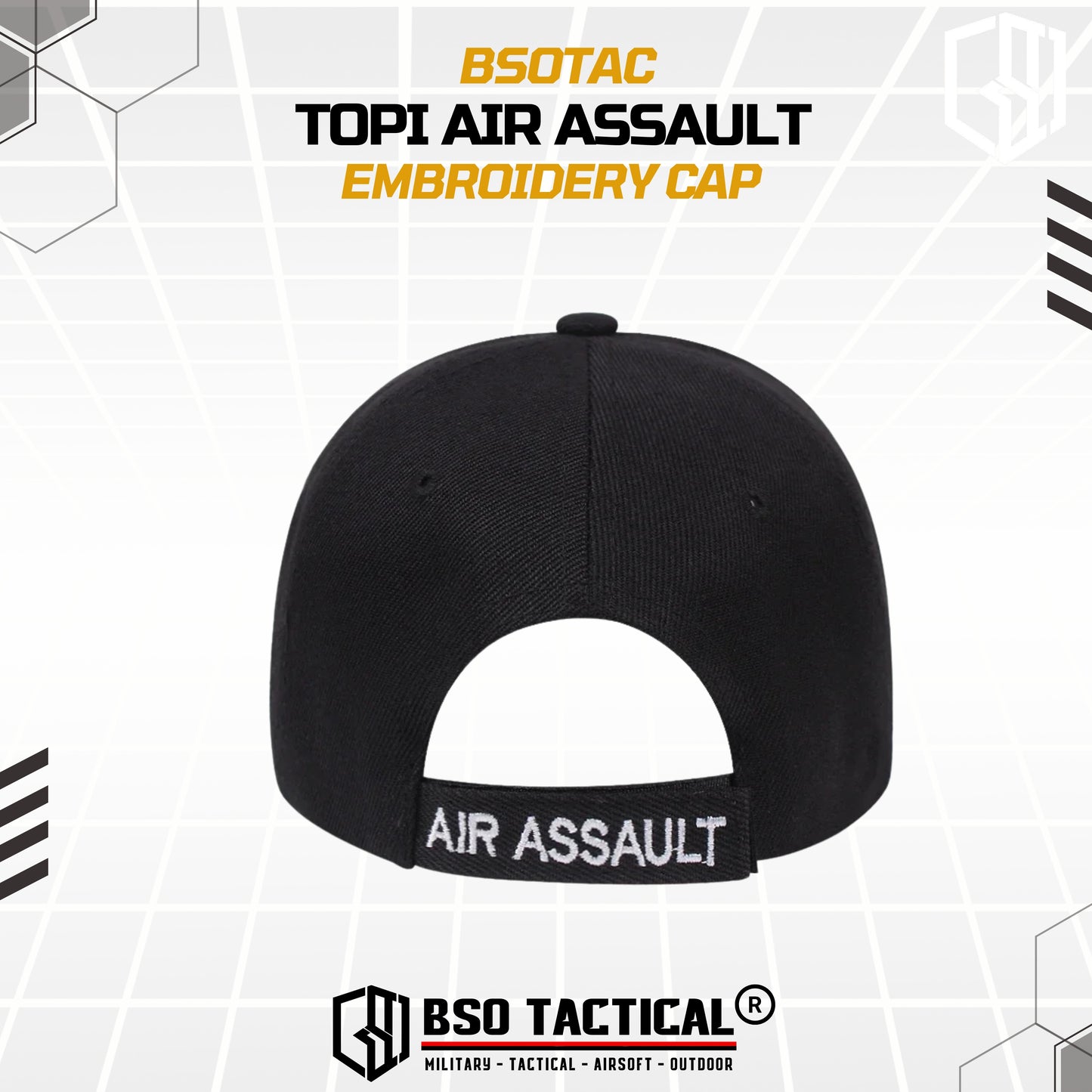 Topi Bordir Air Assault Tactical Hat Embroidery Cap Outdoor
