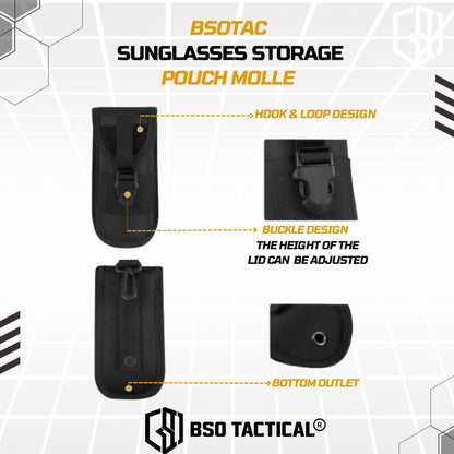 BSOTAC Tactical Sunglasses Storage Pouch Molle Clip Tempat Kacamata Multifungsi