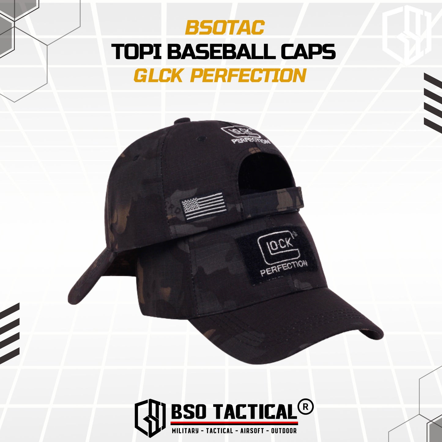 Topi Casual Outdoor GL Perfection Tactical Style With Logo Embroidery Hat Sport