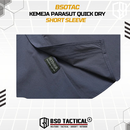 BSOTAC Kemeja Outdoor Lengan Pendek Tactical Short Sleeve Casual Shirt Summer Camping Hiking Quick Dry Baju Army Quick Dry