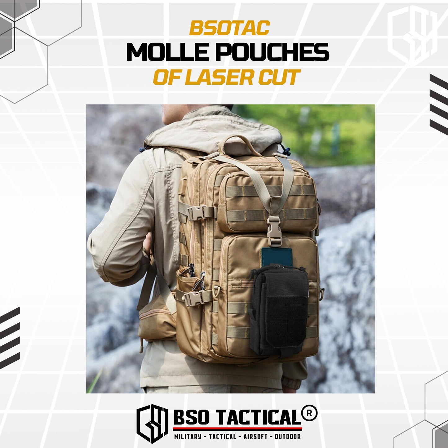 Pouch Tactical Molle Waist Pack EDC Mini Bag Vest Belt - Laser Cut