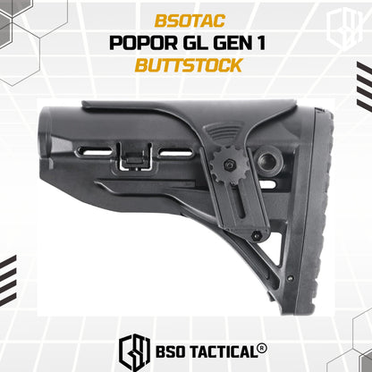 BD Tactical Popor Core CP Style G1 for AEG GBBR Polymer Buttstock with Cheek Riser