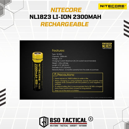 NITECORE Baterai Rechargeable 18650 Li-Ion 3.7V 2300mAh 1 - NL1823