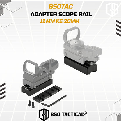 Adapter Scope Rail 11 mm ke 20mm Tactical Hunting Mounting Full Metal
