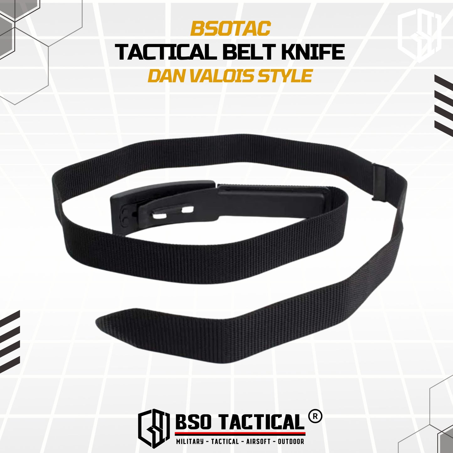 Tactical Belt Outdoor Knife Dan Valois Style Gesper Pisau Ikat Pinggang for Outdoor Camping Hiking EDC Gear