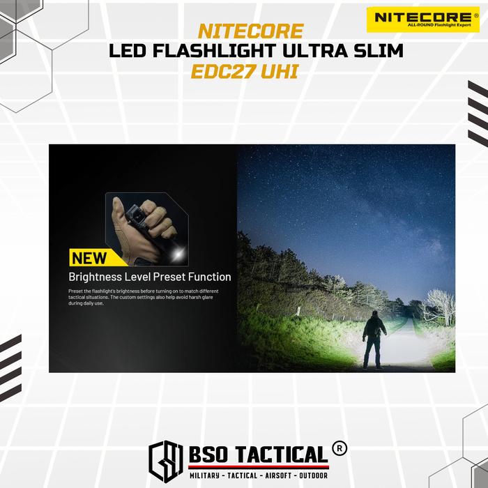 NITECORE Senter LED Flashlight Ultra Slim UHi 20 OLED 3100 Lumens - EDC27 UHi