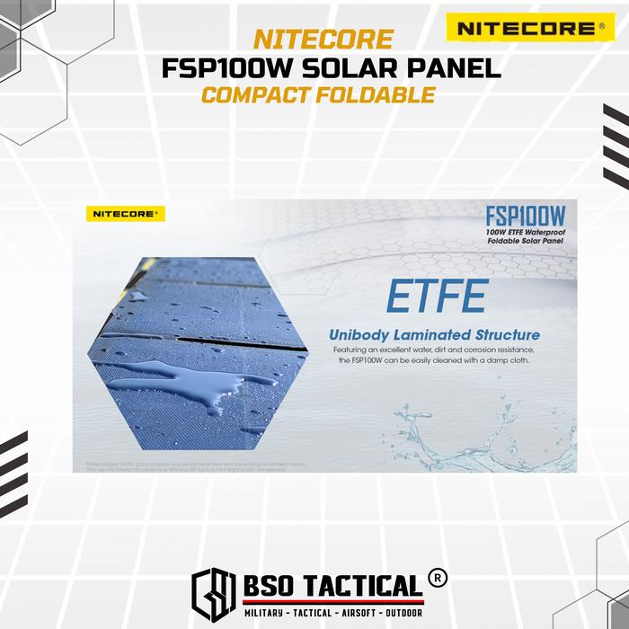 NITECORE FSP100 Solar Panel Portable Foldable High Efficiency 100W IPX5